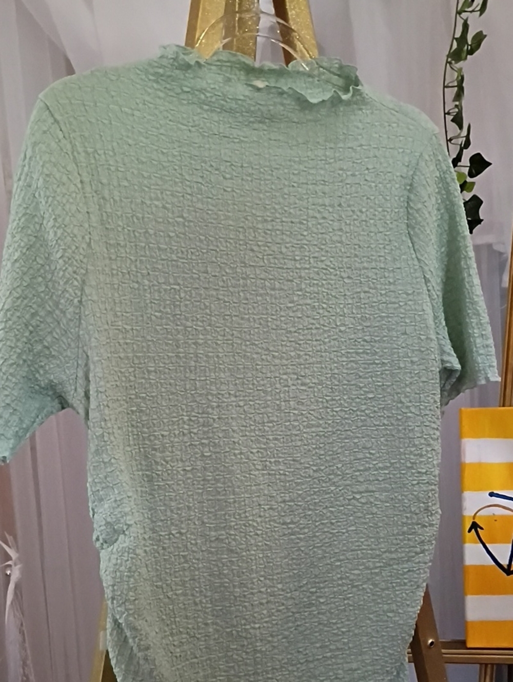 a new day Mint Green Textured Short Sleeve Blouse